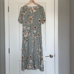 H&M Floral Maxi Shirt Dress